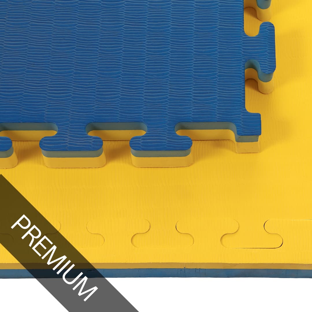 Promat 40mm Blue/Yellow Jigsaw Mats - Tatami Finish
